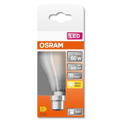 LED Retrofit CLASSIC A 6.5W 827 Frosted B22d