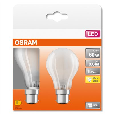 LED Retrofit CLASSIC A 6.5W 827 Frosted B22d