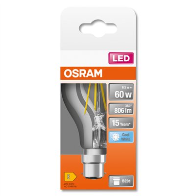 LED Retrofit CLASSIC A 6.5W 840 Clear B22d