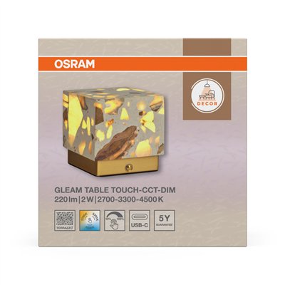 Decor Gleam Table 2W Touch CCT DIM White