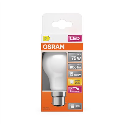 LED Retrofit CLASSIC A DIM 7.5W 827 Frosted B22d