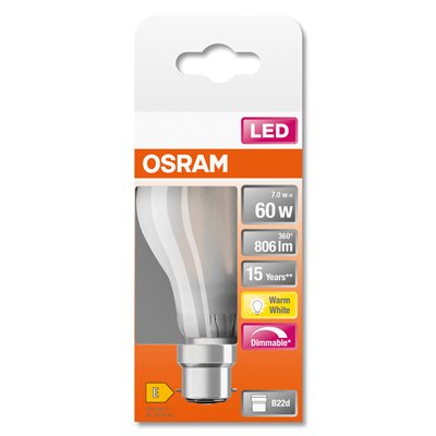 LED Retrofit CLASSIC A DIM 7W 827 Frosted B22d