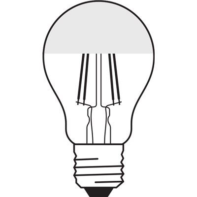 LED Retrofit CLASSIC A Mirror 6.5W 827 Silver E27