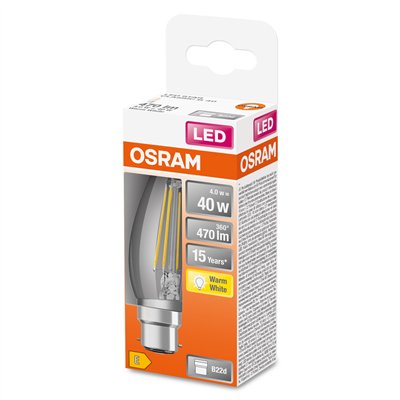 LED Retrofit CLASSIC B 4W 827 Clear B22d
