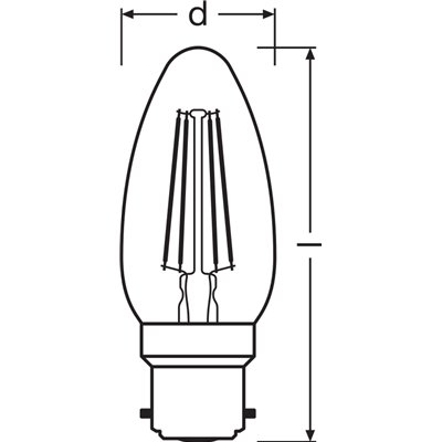 LED Retrofit CLASSIC B 4W 827 Clear B22d
