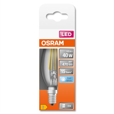 LED Retrofit CLASSIC B 4W 840 Clear E14