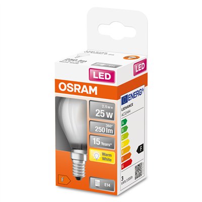 LED Retrofit CLASSIC P 2.5W 827 Frosted E14