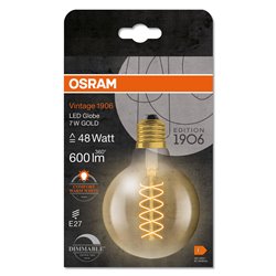 Vintage 1906 LED CLASSIC SLIM FILAMENT Globe DIMMABLE 7W 822 Gold  E27