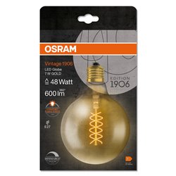 Vintage 1906 LED CLASSIC SLIM FILAMENT Globe DIMMABLE 7W 822 Gold E27
