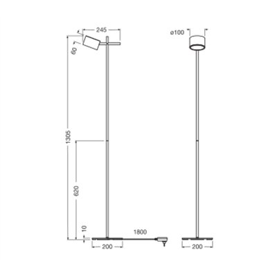 Decor Kyoto Floor 12W 930 TOUCH DIM Black