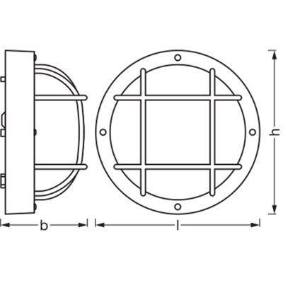 Bulkhead Essential Round E27 White