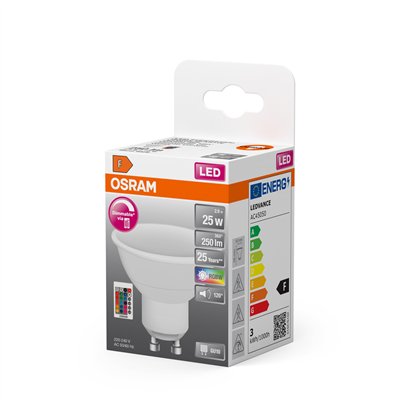 LED Retrofit RGBW lamps with remote control 2.9W 827 Frosted GU10