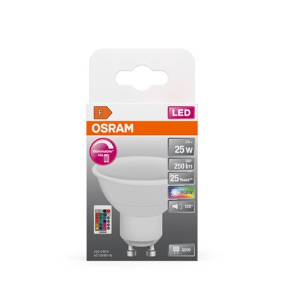 LED Retrofit RGBW lamps with remote control 2.9W 827 Frosted GU10