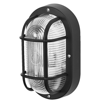 Bulkhead Essential Oval E27 Black