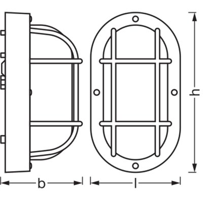 Bulkhead Essential Oval E27 Black