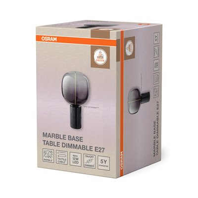 Decor Marble Base Table Dim E27 Black