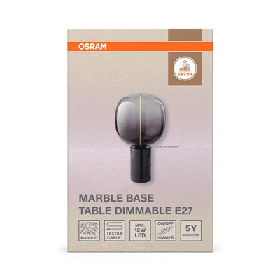 Decor Marble Base Table Dim E27 Black