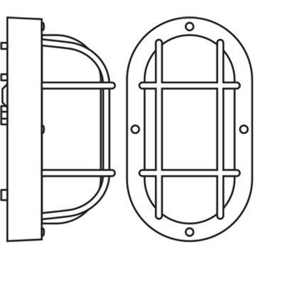 Bulkhead Essential Oval E27 White