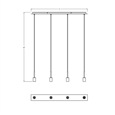 Decor Needle Pendant Linear 4xE27 Beige
