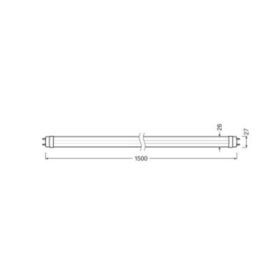 LED TUBE T8 EXTERNAL P 1500 mm 23W 830