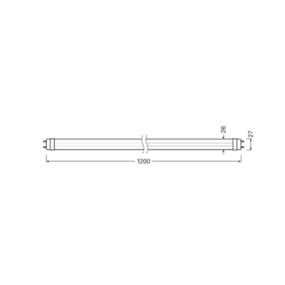 LED TUBE T8 EXTERNAL P 1200 mm 15W 830