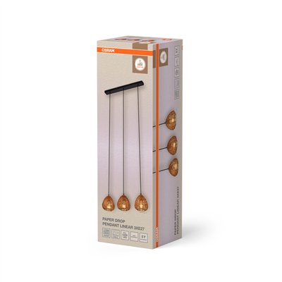 Decor Paper Drop Pendant Linear 3XE27 Beige