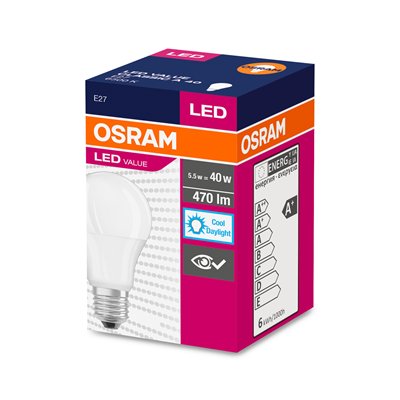 LED VALUE CLASSIC A 40 FR 4.9 W/6500 K E27 