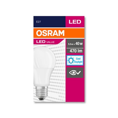 LED VALUE CLASSIC A 40 FR 4.9 W/6500 K E27 