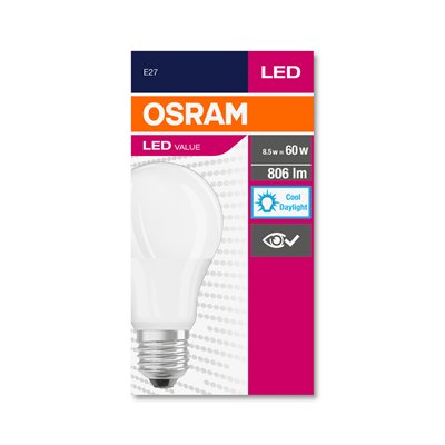 LED VALUE CLASSIC A 60 FR 8 W/6500 K E27 