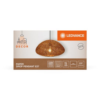 Decor Paper Drop Pendant 1XE27 Beige