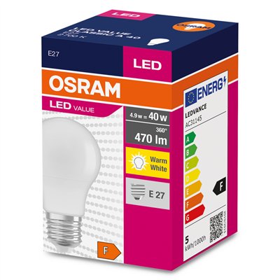 LED VALUE CLASSIC A 40 FR 4.9 W/2700 K E27 