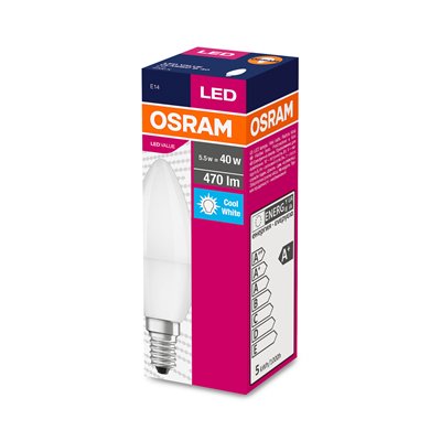 LED VALUE CLASSIC B 40 FR 4.9 W/4000 K E14 