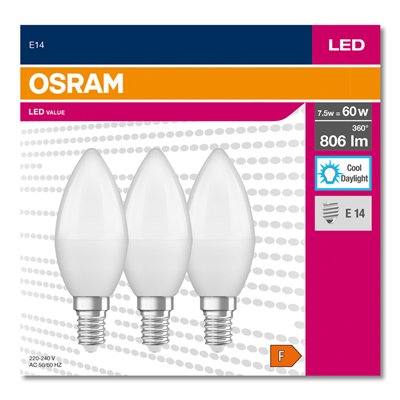 LED VALUE CLASSIC B 60  7.5 W/6500 K E14 