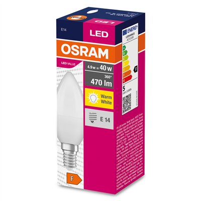 LED VALUE CLASSIC B 40 FR 4.9 W/2700 K E14 