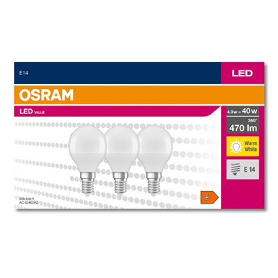 LED VALUE CLASSIC P 40  4.9 W/3000 K E14 