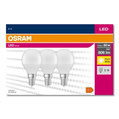 LED VALUE CLASSIC P 60  6.5 W/2700 K E14 