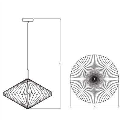 Decor Paper Lantern Diamond Pendant E27 White