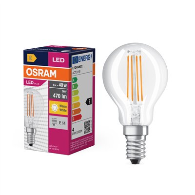 LED VALUE CLASSIC P 4W 827 Clear E14