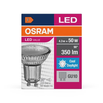 LED VALUE PAR16 4.3W 865 GU10
