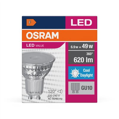 LED VALUE PAR16 6.9W 865 GU10
