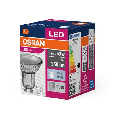 LED VALUE PAR16 4.3W 840 GU10