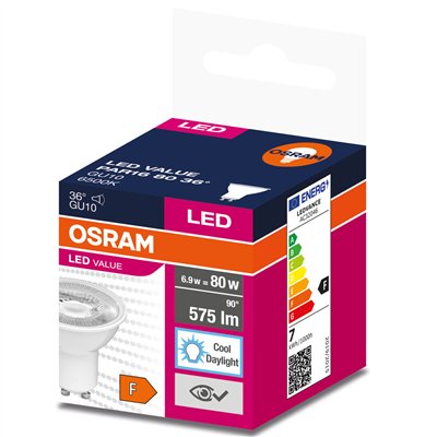 LED VALUE PAR16 WHITE 80 36 ° 6.9 W/6500 K GU10 