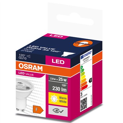 LED VALUE PAR16 WHITE 25 120 ° 2.8 W/2700 K GU10 