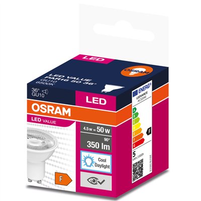LED VALUE PAR16 WHITE 50 36 ° 4.5 W/6500 K GU10 