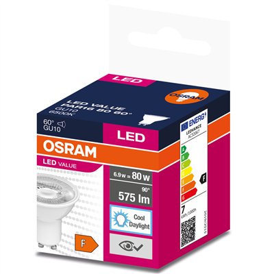 LED VALUE PAR16 WHITE 80 60 ° 6.9 W/6500 K GU10 