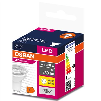LED VALUE PAR16 WHITE 50 60 ° 4.5 W/3000 K GU10 