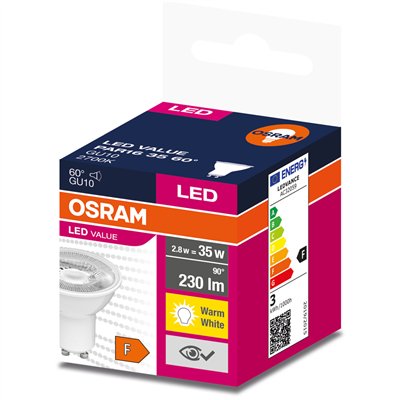 LED VALUE PAR16 WHITE 35 60 ° 2.8 W/2700 K GU10 