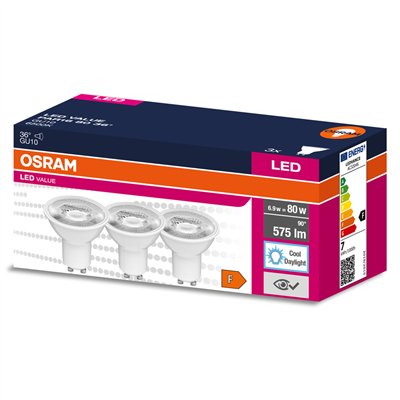 LED VALUE PAR16 WHITE 80 36 ° 6.9 W/6500 K GU10 