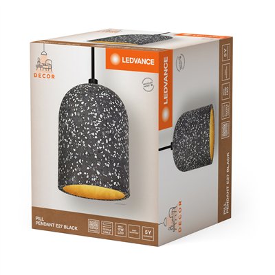 Decor Pill Pendant 1XE27 Black