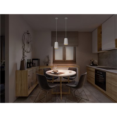 Decor Plaster Cone Pendant E27 White